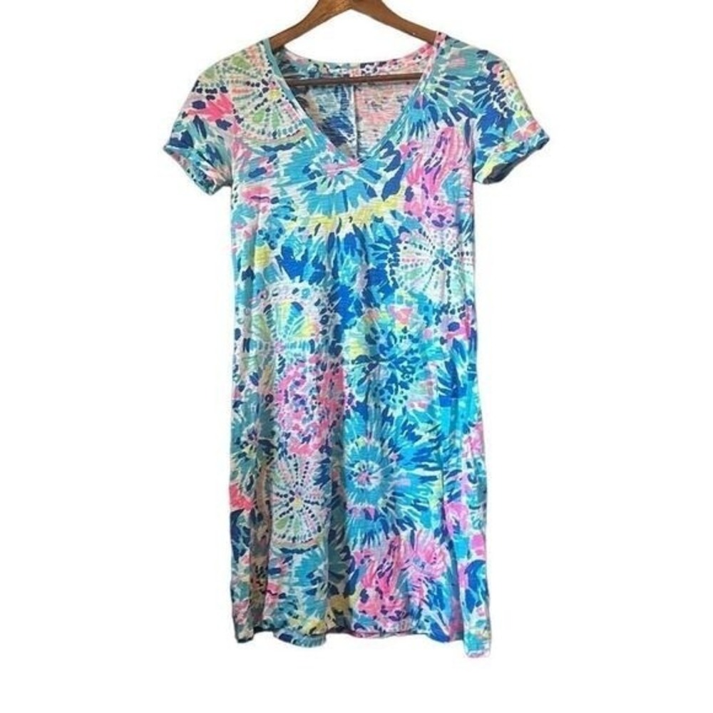 Lilly Pulitzer Women's V-Neck Knit Midi Dress Colorful Print